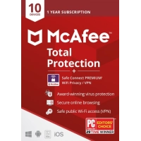 McAfee Total Protection 2026 + VPN | 10 Apparaten | 1 Jaar | Windows - Mac - Android - iOS