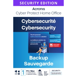 Acronis Cyber Protect Home Office - Security edition 2024 | 1 PC | 1 an | 50 Go de sauvegarde dans le cloud