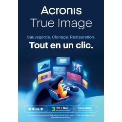 Acronis True Image Essentials 2026 | 3 PC | 1 an | Mobile/Tablette inclus