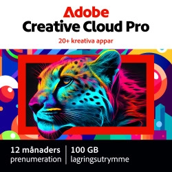 Adobe Creative Cloud Pro (alla appar) | Prenumeration | 1 År | 100 GB moln