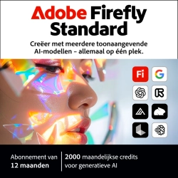 Adobe Firefly Standard | 1 Jaar | 2000 AI credits per maand