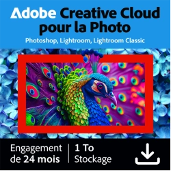 Adobe Photography Plan (Photoshop CC + Lightroom CC) | 2 Ans | 1 utilisateur | 1 To de stockage sur le nuage