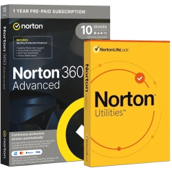 Norton 360 Advanced avec Norton Utilities Ultimate | 2026 | 10 appareils | 1 an