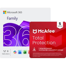 Microsoft 365 Family + McAfee Total Protection | 5 Apparaten | 1 jaar