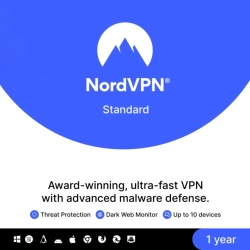NordVPN Standard | 10 Apparaten | 1 Jaar | Onbeperkt online | 5000+ servers wereldwijd