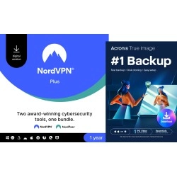NordVPN Plus | 10 Apparaten | 1 Jaar | Inclusief NordPass + GRATIS Acronis True Image Essentials | 1 PC | 1 jaar