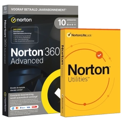 Norton 360 Advanced met Norton Utilities Ultimate | 2025 | 10 Apparaten | 1 Jaar