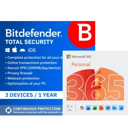 Bitdefender Total Security 2026 | 3 Apparaten | 1 jaar | Automatische verlenging | UK Editie