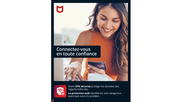 McAfee Total Protection 10 Appareils | incl. VPN | avec Acronis Backup