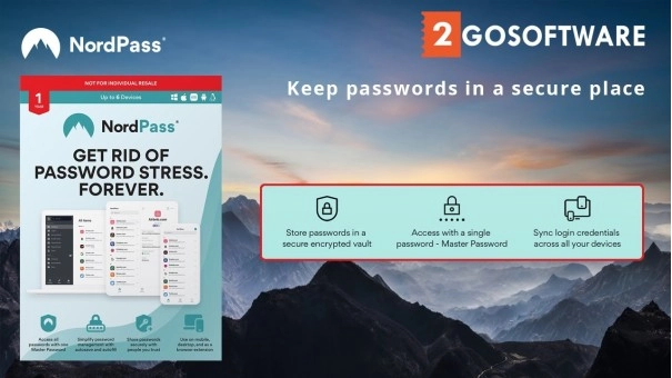 NordPass Premium Gestionnaire de mots de passe | 1 utilisateur | 1 an | Windows | Mac | Android | iOS