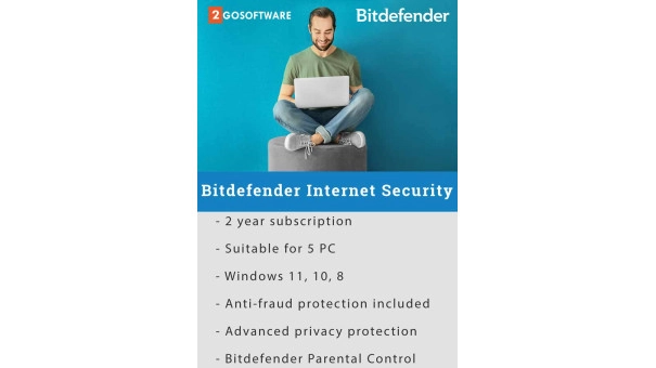 Bitdefender Internet Security 2026 | 5 Devices | 2 year | Automatic renewal