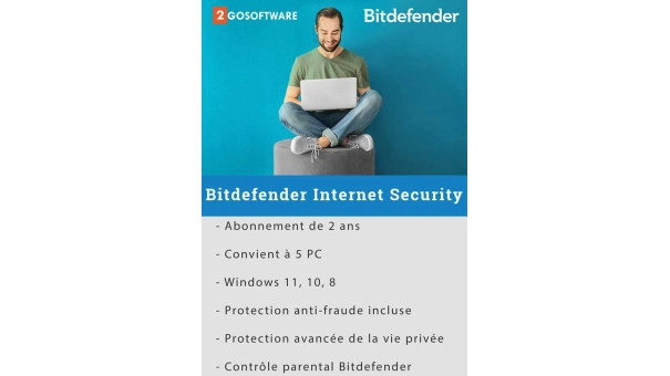 Bitdefender Internet Security 2026 | 5 Appareils | 2 ans | Renouvellement automatique
