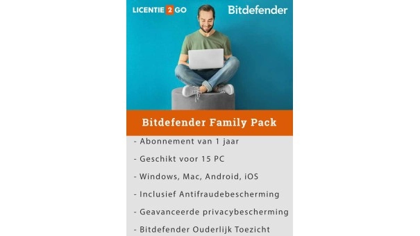 Bitdefender Family Pack 2026 | 15 Apparaten | 1 jaar | Automatische verlenging