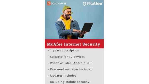 McAfee Internet Security 2026 | 10 Devices | 1 Year | Windows - Mac - Android - iOS