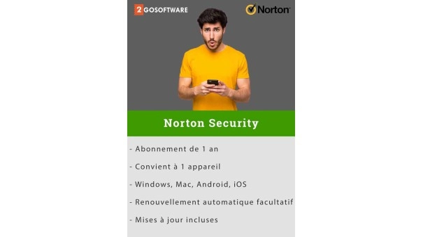 Norton Security Standard | 1 Appareil | 1 An | 2026 - Antivirus inclus