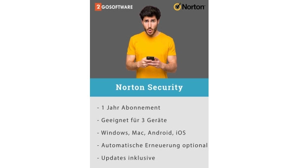 Norton Security Deluxe | 3 Geräte | 1 Jahr | 2026 - Virenschutz inklusive