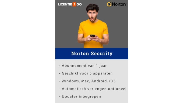 Norton Security Deluxe | 5 Apparaten | 1 Jaar | 2024 - Antivirus inbegrepen