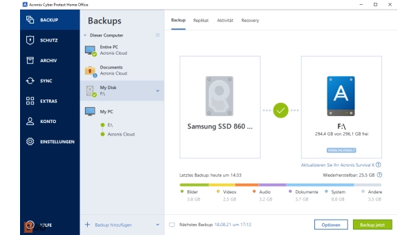 Acronis Cyber Protect Home Office - Security edition 2024 | 1 PC | 1 Jahr | 50 GB Cloud-Backup