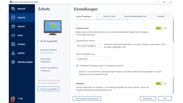 Acronis Cyber Protect Home Office - Security edition 2024 | 1 PC | 1 Jahr | 50 GB Cloud-Backup