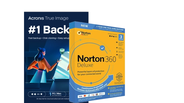 Acronis True Image Essentials | 1 PC | 1 Jaar + Norton 360 Deluxe | 3 Apparaten
