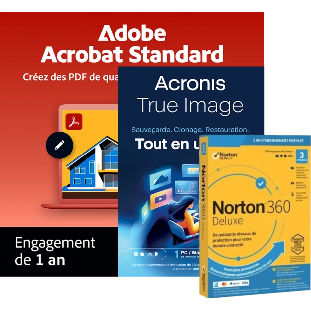 Acrobat Standard + Norton 360 Deluxe + Acronis Essentials
