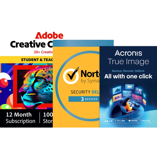 Adobe Creative Cloud Pro (all apps) Student & Teacher Edition + Norton Security Deluxe + Acronis True Image Advanced
