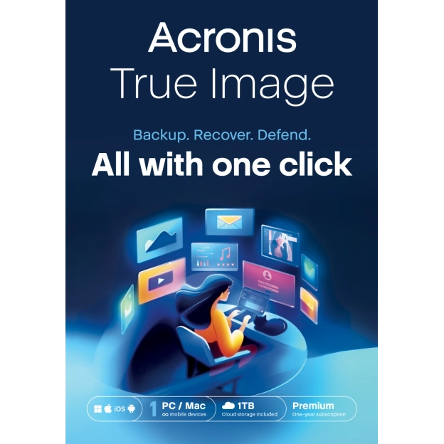 Acronis True Image Premium 2026 | 1 PC | 1 Year | 1 TB Cloud Back-up