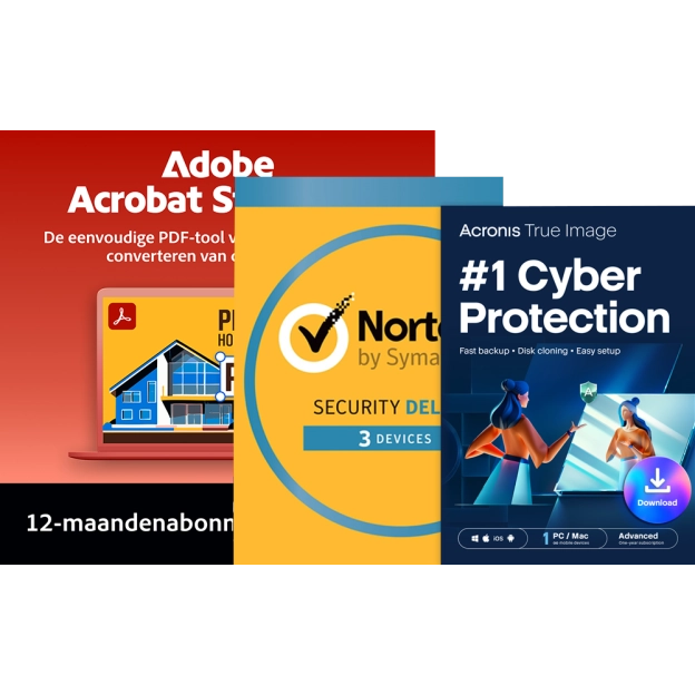 Adobe Acrobat Standard + Norton Security Deluxe + Acronis True Image Advanced