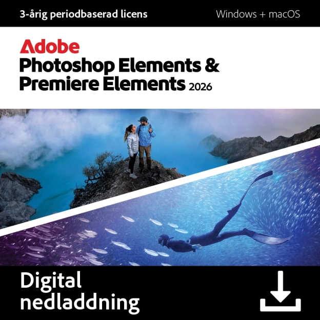 Adobe Photoshop Elements & Premiere Elements 2026 för Windows & MacOS