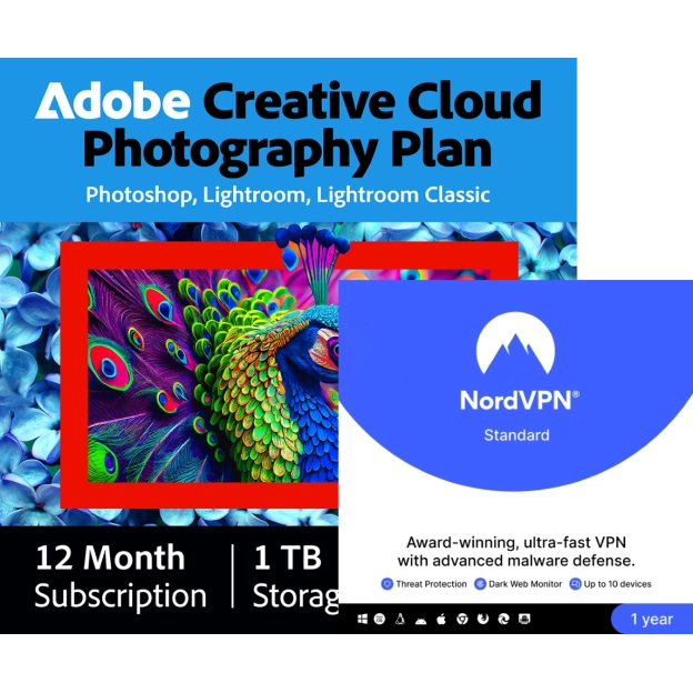 Adobe Photography Plan 1 TB + NordVPN standard | 1 Year