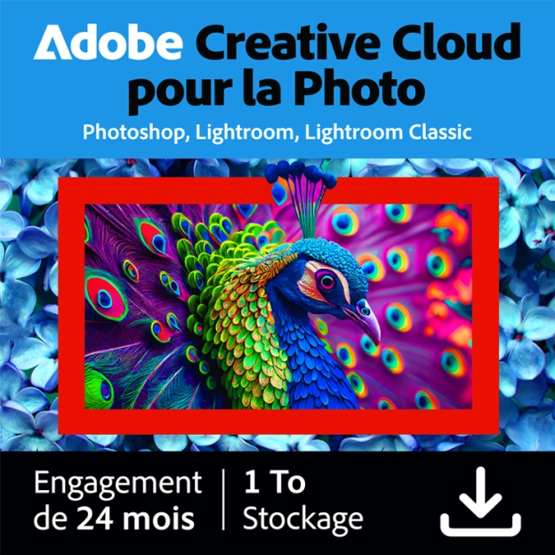 Adobe Photography Plan (Photoshop CC + Lightroom CC) | 2 Ans | 1 utilisateur | 1 To de stockage sur le nuage