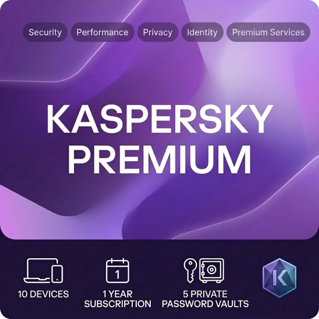 Kaspersky Premium | 10 Enheter | 1 År | 2026