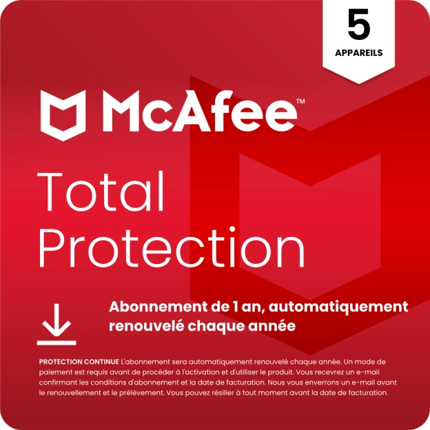 McAfee Total Protection 2026 | 5 Appareils  | 1 An