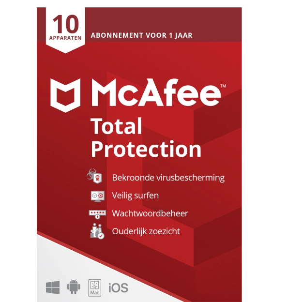 McAfee Total Protection 2026 | 10 Apparaten - 1 jaar | Windows - Mac - Android - iOS