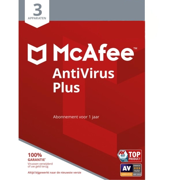McAfee AntiVirus Plus 2024 | 3 PC - 1 jaar