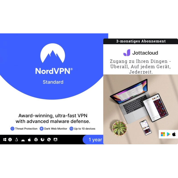 NordVPN Standard 10 Geräte 1 Jahr + Jottacloud Personal Unlimited 3 Monate