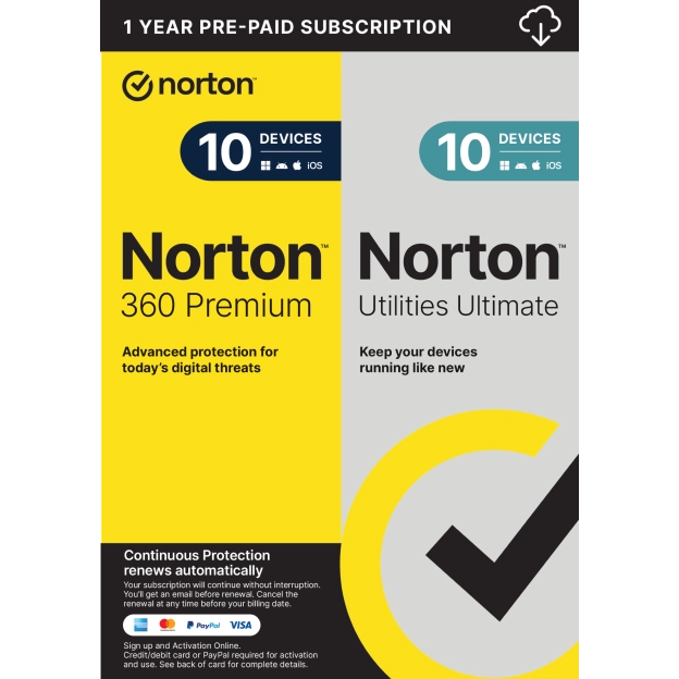 Norton 360 Premium with Norton Utilities Ultimate | 2026 | 10 Devices | 1 Year