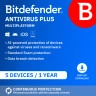 Bitdefender Antivirus Plus Multiplatform 2026 | 5 Devices | 1 Year