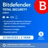 Bitdefender Total Security Family 2026 | 25 Devices | 1 Year