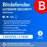 Bitdefender Ultimate Security Individual 2026 | 5 Devices | 1 Year 