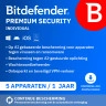 Bitdefender Premium Security Individual 2026 | 5 Apparaten | 1 Jaar