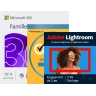 Microsoft 365 Famille  + Adobe Lightroom + Norton Security Deluxe | 1 An